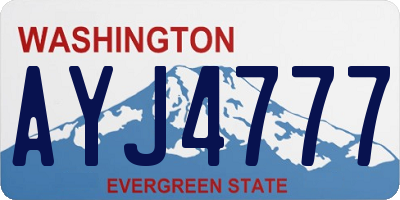 WA license plate AYJ4777