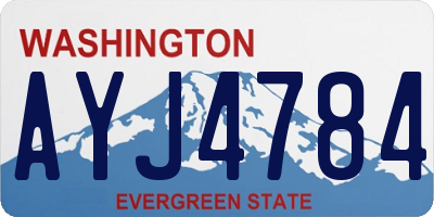 WA license plate AYJ4784