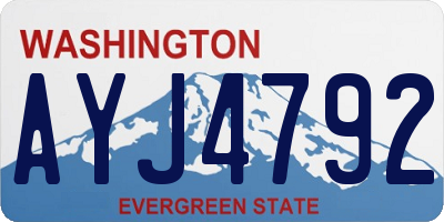 WA license plate AYJ4792