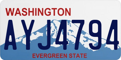 WA license plate AYJ4794