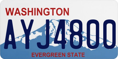WA license plate AYJ4800