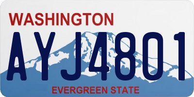 WA license plate AYJ4801