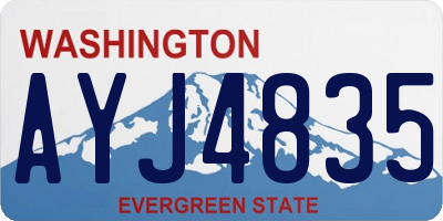 WA license plate AYJ4835