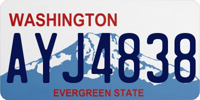 WA license plate AYJ4838