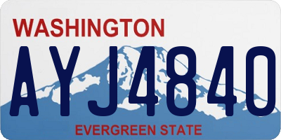 WA license plate AYJ4840