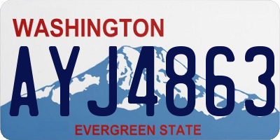 WA license plate AYJ4863