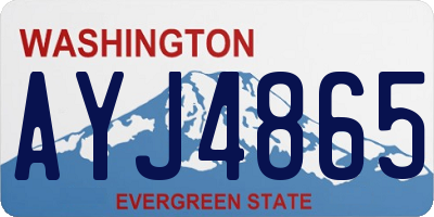WA license plate AYJ4865