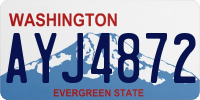WA license plate AYJ4872