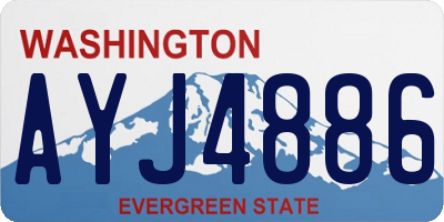 WA license plate AYJ4886