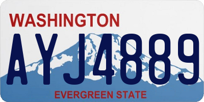 WA license plate AYJ4889