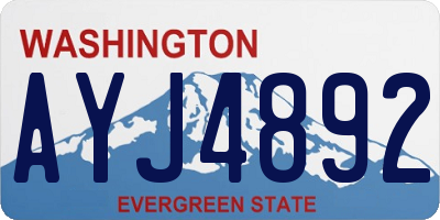 WA license plate AYJ4892