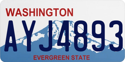 WA license plate AYJ4893