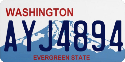 WA license plate AYJ4894