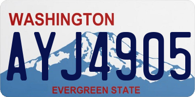 WA license plate AYJ4905