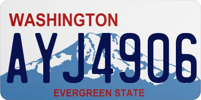 WA license plate AYJ4906