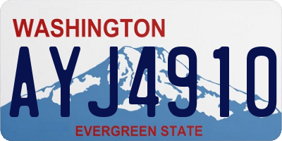WA license plate AYJ4910