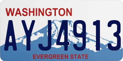 WA license plate AYJ4913