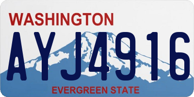 WA license plate AYJ4916