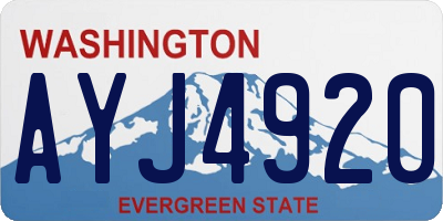 WA license plate AYJ4920