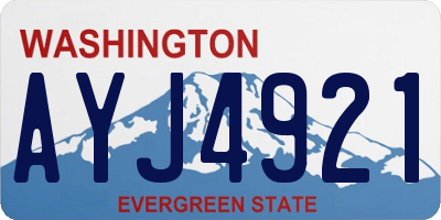 WA license plate AYJ4921