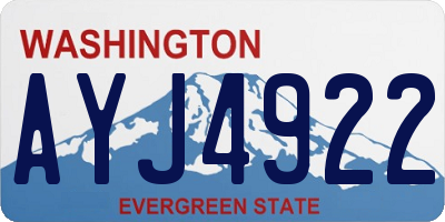 WA license plate AYJ4922