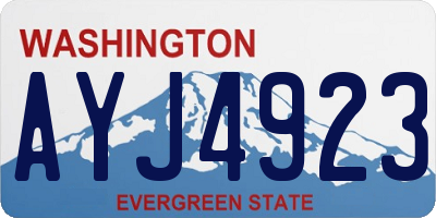 WA license plate AYJ4923