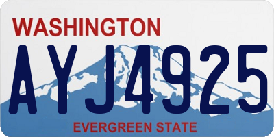WA license plate AYJ4925