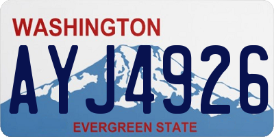 WA license plate AYJ4926