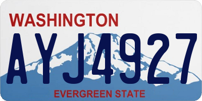 WA license plate AYJ4927