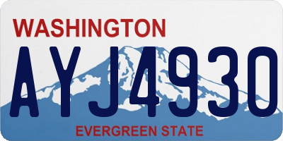 WA license plate AYJ4930