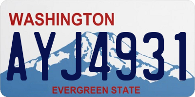 WA license plate AYJ4931