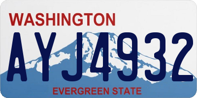 WA license plate AYJ4932