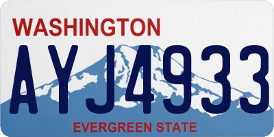 WA license plate AYJ4933