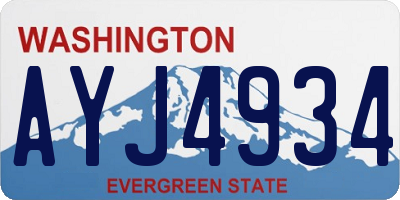 WA license plate AYJ4934