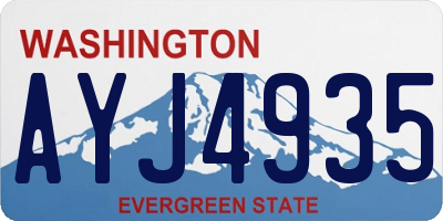 WA license plate AYJ4935