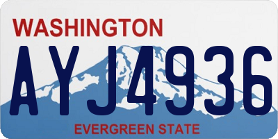 WA license plate AYJ4936