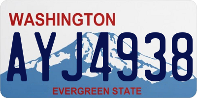 WA license plate AYJ4938