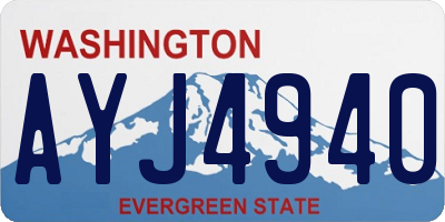 WA license plate AYJ4940