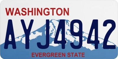 WA license plate AYJ4942