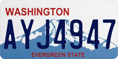 WA license plate AYJ4947