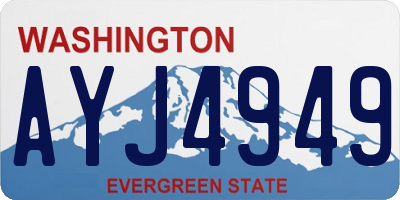 WA license plate AYJ4949