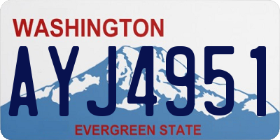 WA license plate AYJ4951