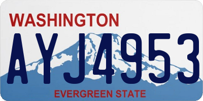 WA license plate AYJ4953