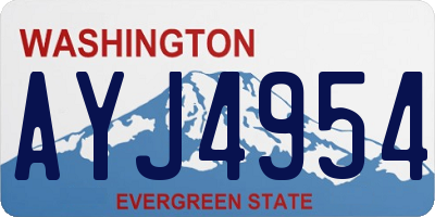 WA license plate AYJ4954