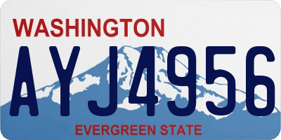 WA license plate AYJ4956