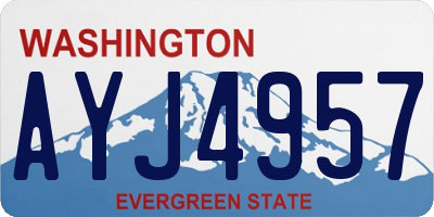 WA license plate AYJ4957