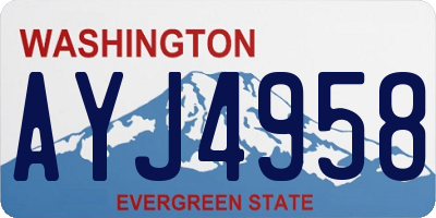 WA license plate AYJ4958