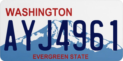 WA license plate AYJ4961