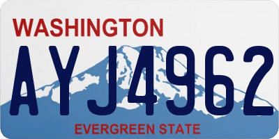 WA license plate AYJ4962