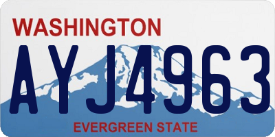WA license plate AYJ4963